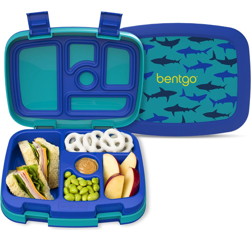 Caja De Almuerzo Bento Kids, Bentgo, 5 Compartimentos, Shark