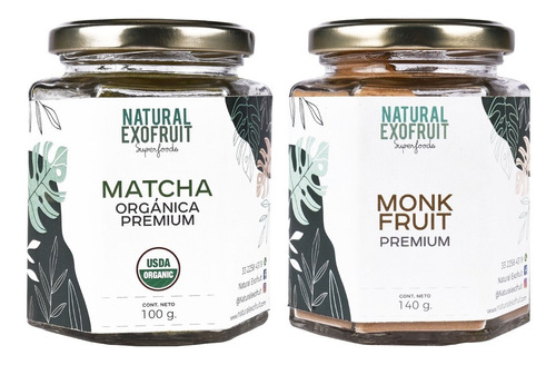 Kit Monk Fruit Premium 140g Y Matcha Orgánica Premium 100g