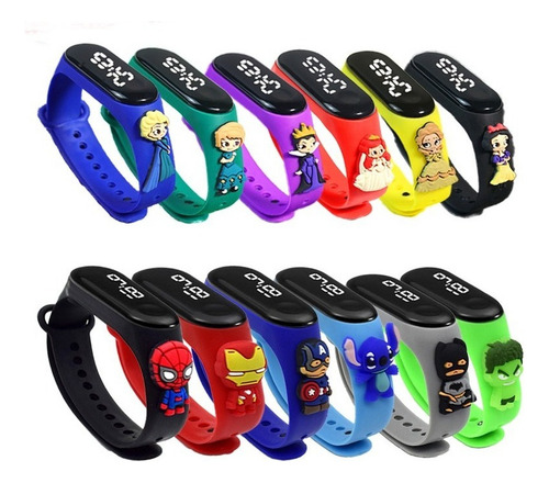 Od Reloj Digital Infantil Dibujos Animados Varios 10 Pz