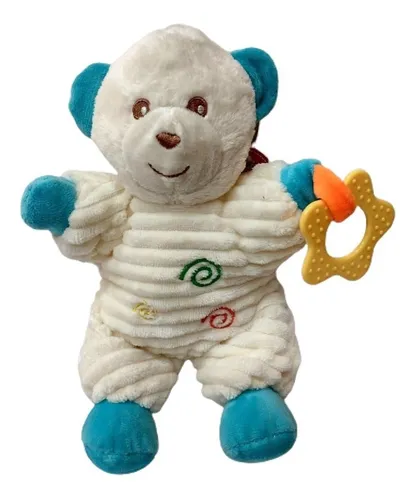 Frágil Comenzar reserva Peluche Sonajero- Oso Blanco Con Textura- Woody Toys - 12417