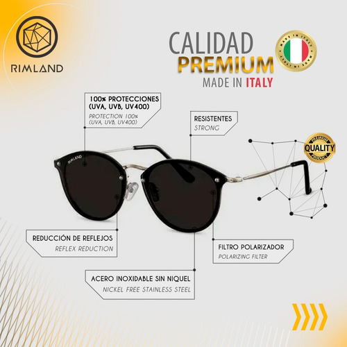 Imagen 5 de 10 de Anteojos Sol Rimland Moonshine Lente Negra