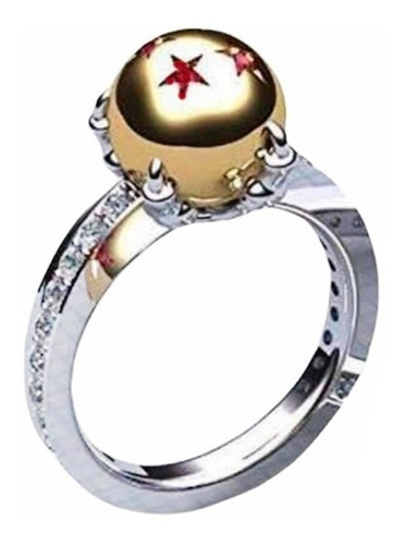 Anillo Esfera Del Dragon Ball Compromiso  En Plata  Ley925