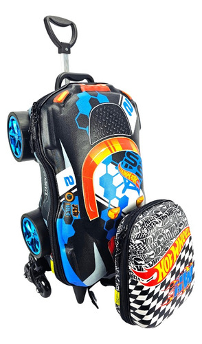 Mochila De Rodinha Hotwheels 3d Elancheira Maxtoy 2500gm21