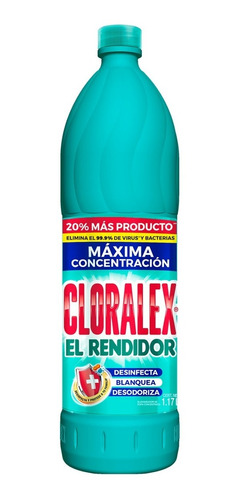 Caja Blanqueador Cloralex El Rendidor 15p/1.17l Elimina 99%