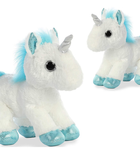 Imagen 6 de 10 de Unicornio De Peluche Frosty Super Suave Felpa Juguete Aurora