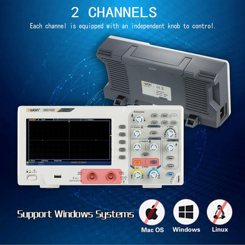 Osciloscopio De Escritorio Digital Sds1102 100mhz 2 Canales