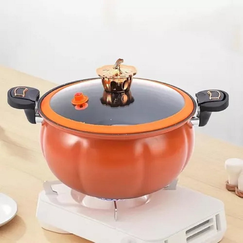 Olla De Micro Presión Antiadherente Calabaza 7 Lts
