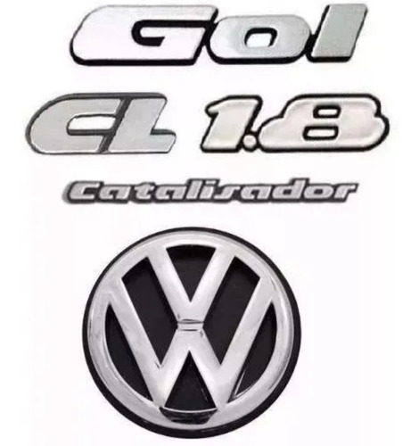 Kit Emblemas Insignias Volkswagen Gol Cl 1.8 Catalizador 