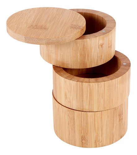 Caja De Sal Triple De Bambú, Caja De Madera, Caja De Bambú R