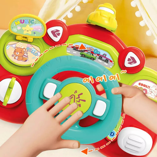 Juguete Volante Para Bebe Con Luces Y Sonido Conejo Lindo Rojo