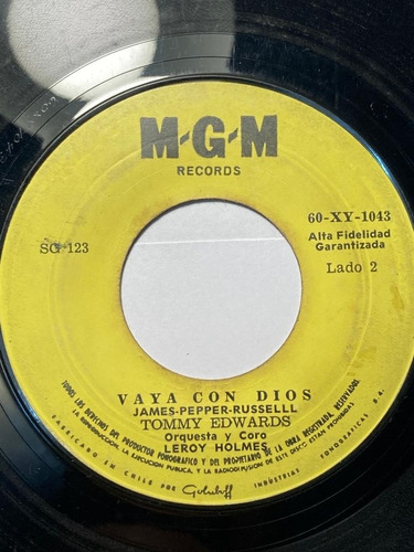 Vinilo Single De Tommy Edwards Uno Y Veinte(y74