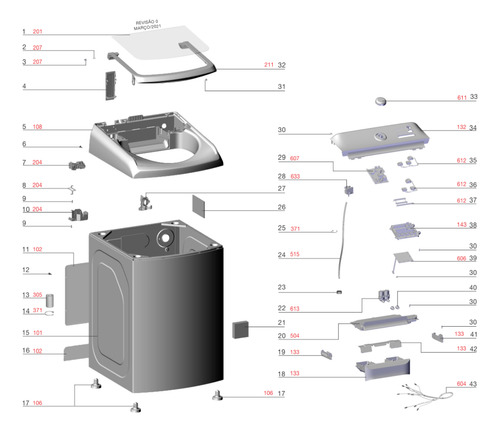 Kit Placa Compatível Lavadora Electrolux Led13 A13611025 V1