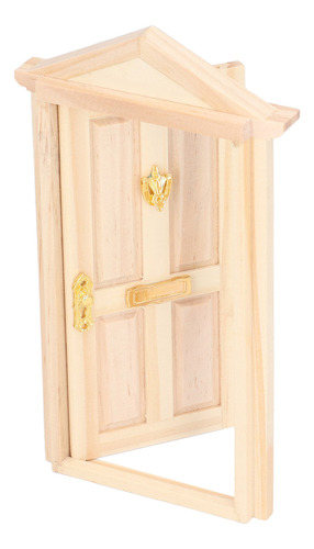 Mini Puerta De Madera Con Escena En Miniatura 1:12 De Materi