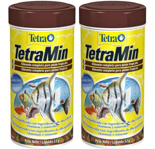 Ração Tetra Min Flakes 250ml 52g Kit Com 2 Unidades