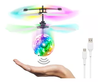 Bola Voladora Helicoptero Dron Esfera Luz Rgb Juguete Usb