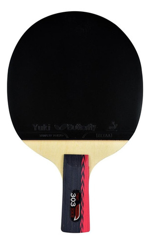 Raquete de ping pong Butterfly Bty 303 preta/vermelha CS (Chinês)