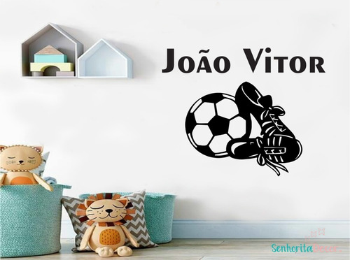 Adesivo Decorativo Quarto De Meninos Futebol Bola Chuteira