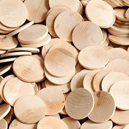 Wood Discs And Blank Tokens For Crafts 1-1/2 X 1/8 Inch Wood