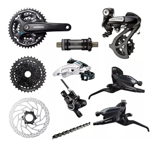 Kit Grupo Transmisión Bicicleta Mtb Shimano Altus 24v Hidraulico