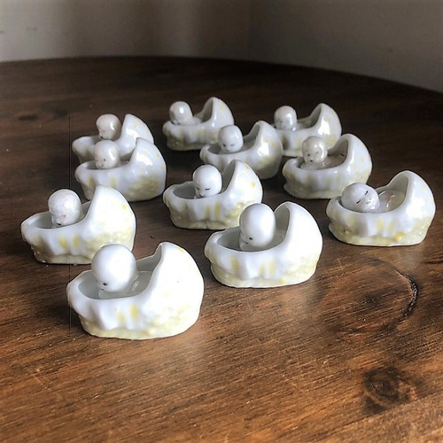 Kit 11 Bebes No Berço Porcelana Pintado A Mão