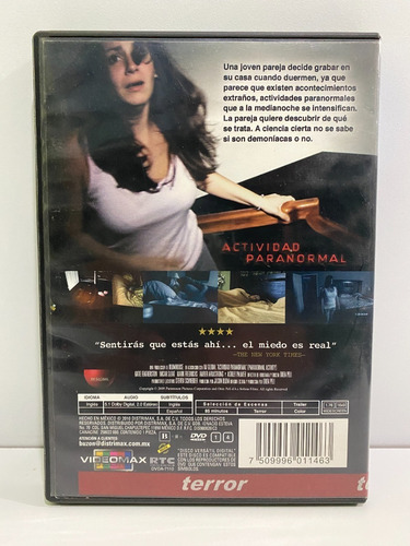 Dvd Película Actividad Paranormal Original, Funcional (Usado)