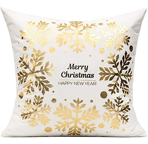 Fundas De Cojin Para Navidad Pino Copos Y Reno Blanco 40cm Blanco Navidad