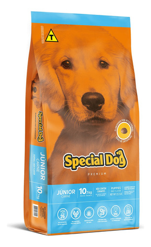 Ração Special Dog Junior Sabor Carne Saco 10,1kg 3 Unid
