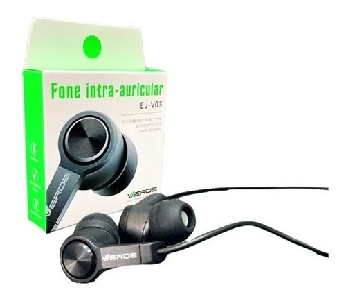 Fone De Ouvido Com Microfone Plug P2(3.5mm) Verde Ej-v03