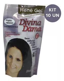 Kit C/ 10un Hene Em Gel Divina Dama 180g Médio