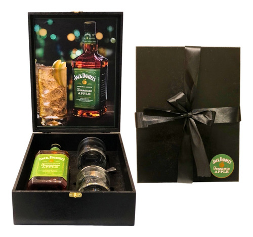 Kit Whisky Jack Daniels Apple Maçã 1lt + 2 Copos + Dosador