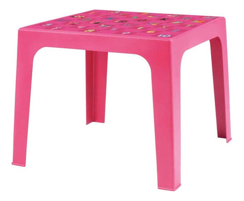 Mesa Infantil Mor 15151601 Plástica Kids Quadrada Estampada Cor Rosa