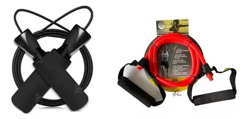 Kit Banda Elastica Ejercicio + Lazo Combo Cuerda Para Saltar