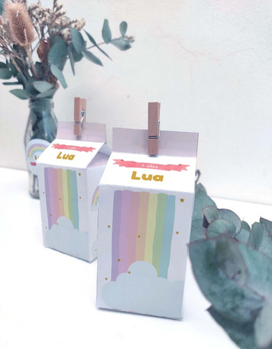 Imagen 5 de 7 de Kit Imprimible Arco Iris Pastel Personalizado