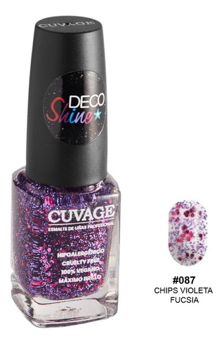 Esmaltes De Uñas Tradicional Sin Tacc Cuvage Pro Keratine C Color #087 Chips violeta fucsia