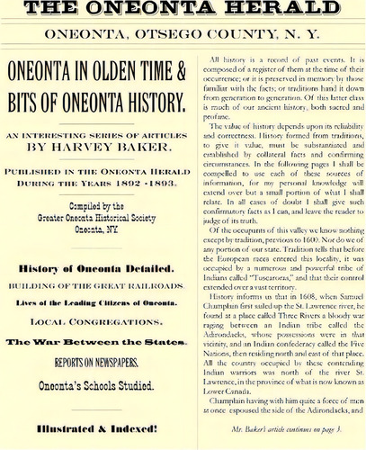 Oneonta In Olden Time & Bits Of Oneonta History, De Harvey Baker. Editorial Square Circle Press Llc, Tapa Blanda En Inglés
