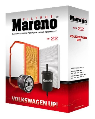 Kit De 4 Filtros Mareno Volkswagen Up! 1.0 3 Cil - Maranello