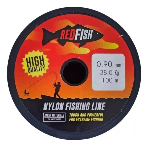 Tanza Pesca Rollo 100mts Red Fish 0.90mm Resiste 38 Kg