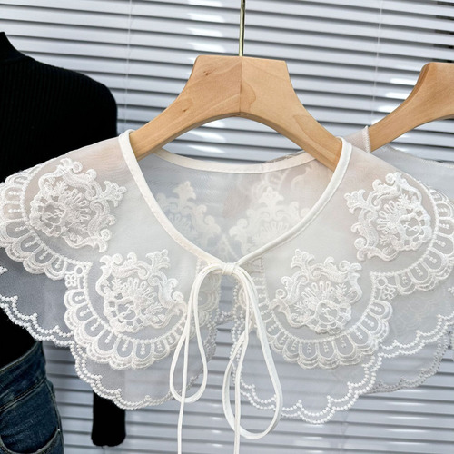 Cuello De Encaje Para Mujer, Ropa De Mujer, Chal Con Cordone