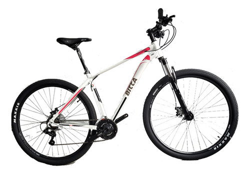 Bicicleta Bitta Vulcano Rodado 29 Mtb Aluminio 6061 Hidroformado Cableado Interno Shimano 21 Velocidades Suspensión Con Bloqueo Frenos A Disco Talle L Color Bianco Con Cubiertas Maxxis