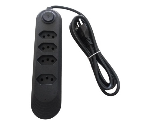 Extensão Elétrica 2,5 M Com 4 Tomadas Com Botão Bivolt
