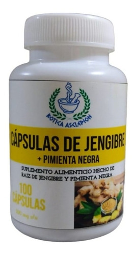 Jengibre + Pimienta Negra 500mg 100 Cápsulas