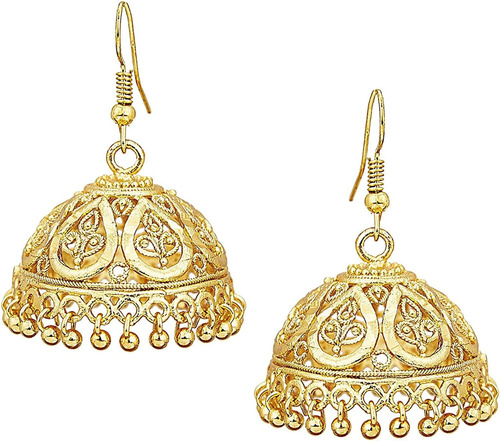 Bodha Aretes Jhumka Ligeros Con Gancho Indio Tradicional Cha