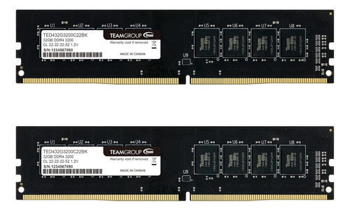 Kit De Memoria Ram Teamgroup Elite Ddr4 64 Gb, 2x32 Gb 3200