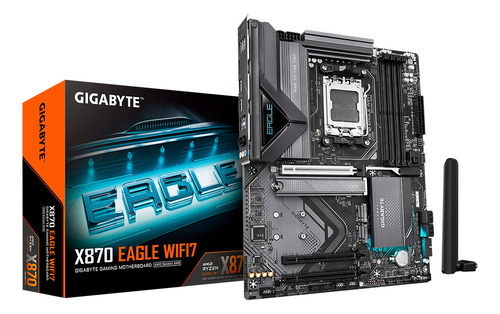 Placa-mãe Gigabyte X870 Eagle Wifi7 Box Atx Am5 Venex cinza escuro