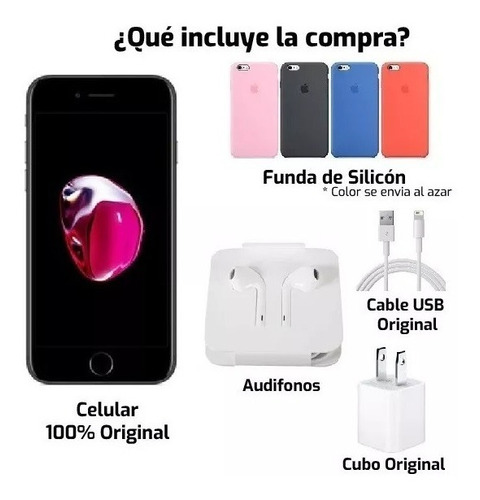 Imagen 4 de 5 de Celular iPhone 7 128gb Jet Black + Funda + Audifonos