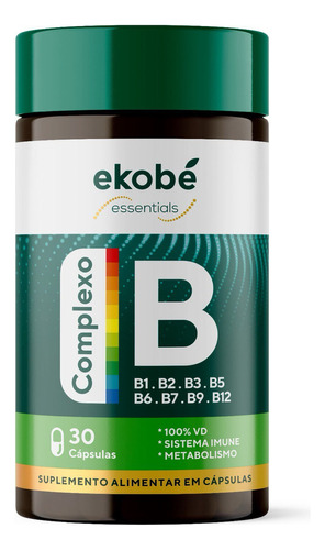 Vitaminas Complexo B- B1, B2, B3, B5, B6, B7,b9 E B12 Ekobé Sabor Sem sabor