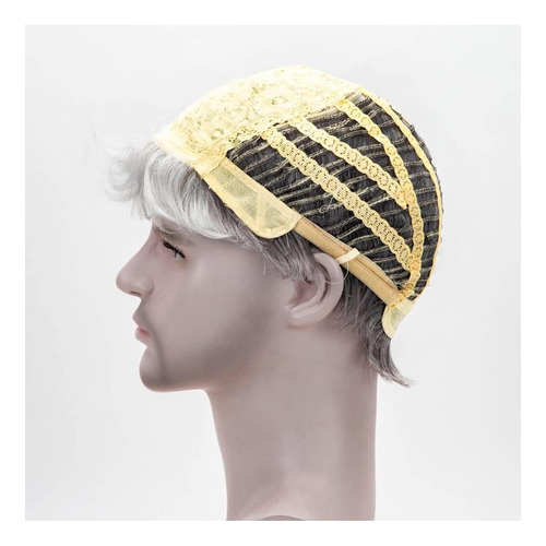 Pelucas Blancas Cortas De Mixiu Para Hombre, Peluca De Viejo