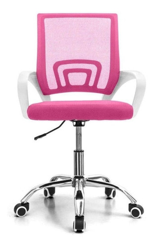 Cadeira de escritório Prizi Essencial ergonômica  rosa com estofado de mesh