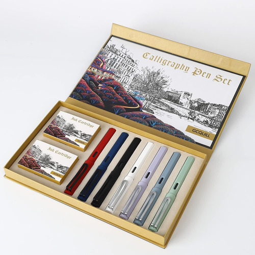 Juego De Pluma Estilográfica De Caligrafía Gc Quill, 7 Con P
