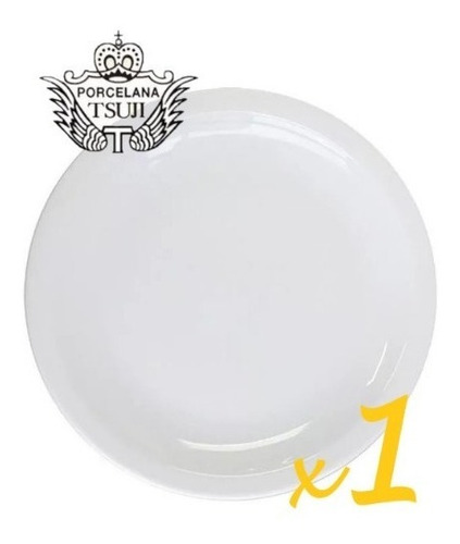 Plato Playo Pan Porcelana Tsuji 16 Cm Linea 450 Blanco Liso